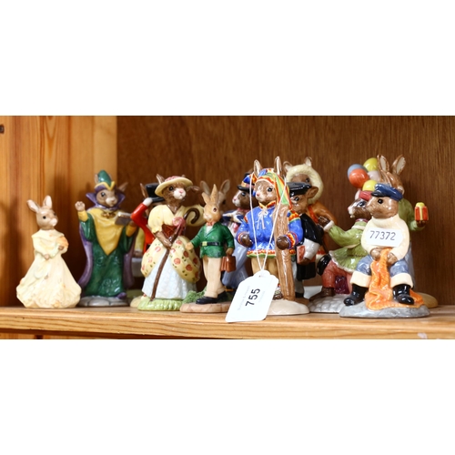 755 - 15 Royal Doulton Bunnykins figures, largest height 12cm