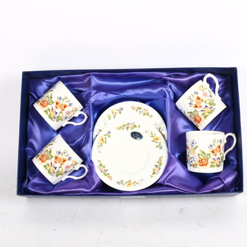 759 - Boxed Aynsley Cottage Garden pattern coffee set