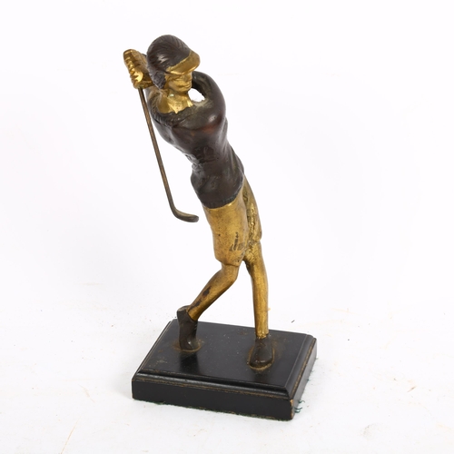760 - Cast-brass golfer sculpture, unsigned, height 22cm