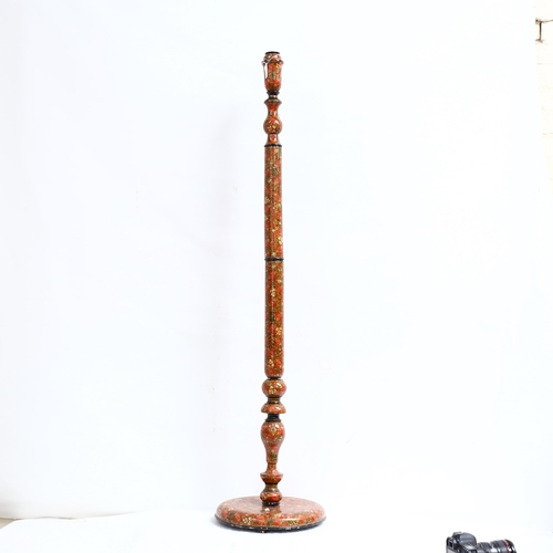 780 - A Kashmiri design standard lamp with floral decoration