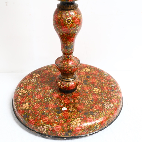 780 - A Kashmiri design standard lamp with floral decoration