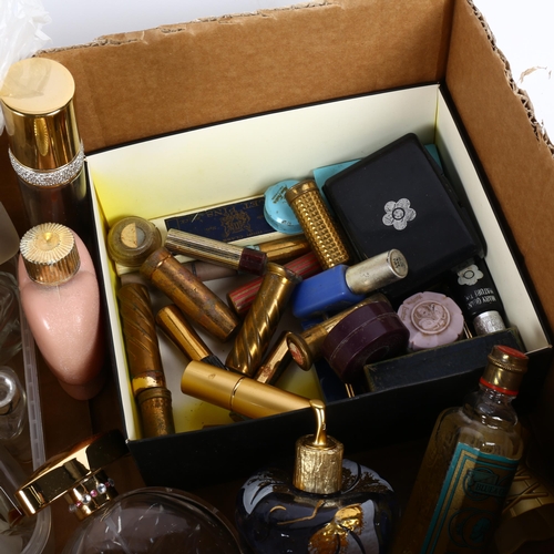 792 - Vintage scent bottles and contents, lipsticks etc