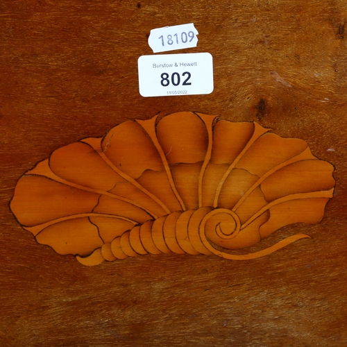 802 - An Edwardian galleried tea tray, with shell motif, 65cm, and 2 Eastern pierced boxes