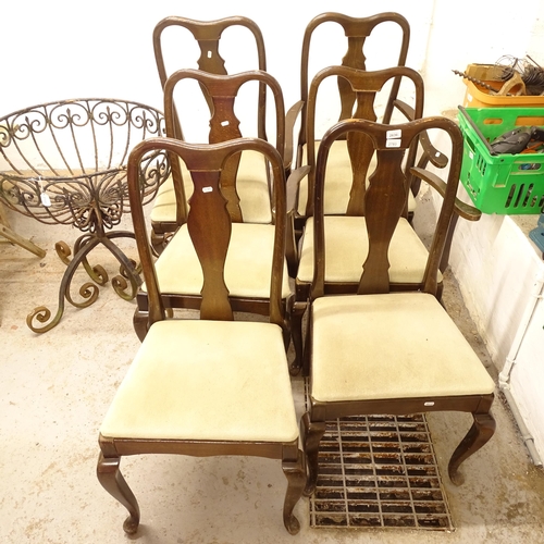 2783 - A set of 6 reproduction mahogany dining chairs with drop-in seats (6 + 2)