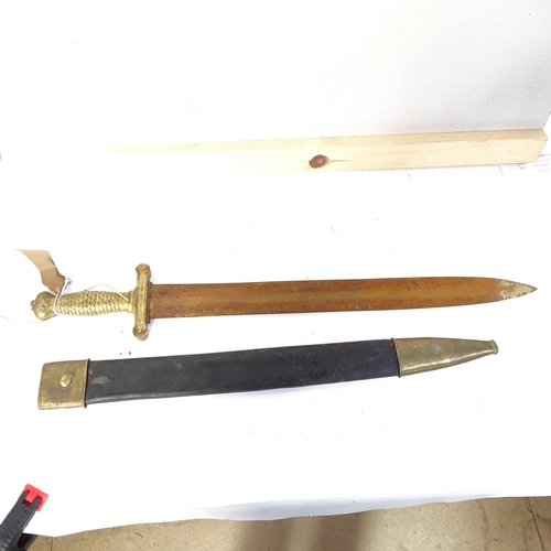 50 - 2 brass-handled swords and scabbards (2)