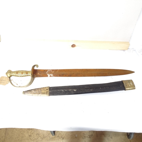 50 - 2 brass-handled swords and scabbards (2)