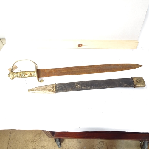 50 - 2 brass-handled swords and scabbards (2)