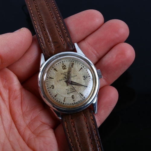 11 - JEANRICHARD - a stainless steel Rotomatic automatic wristwatch, ref. 1560, silvered textured dial wi... 