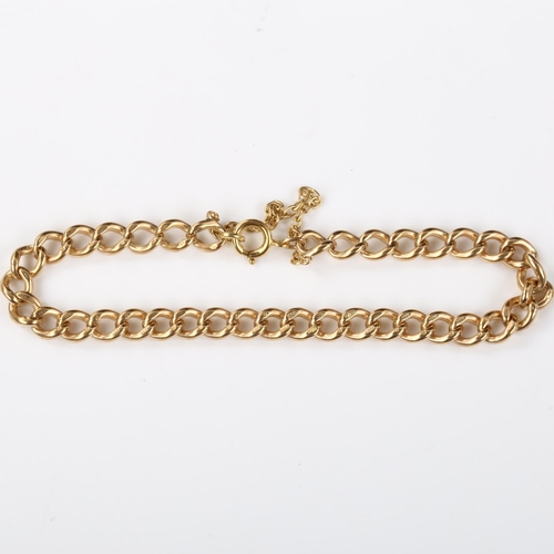 137 - An early 20th century 9ct gold curb link chain bracelet, bracelet length 22cm, 22.1g