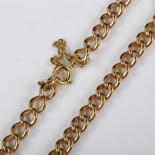 137 - An early 20th century 9ct gold curb link chain bracelet, bracelet length 22cm, 22.1g