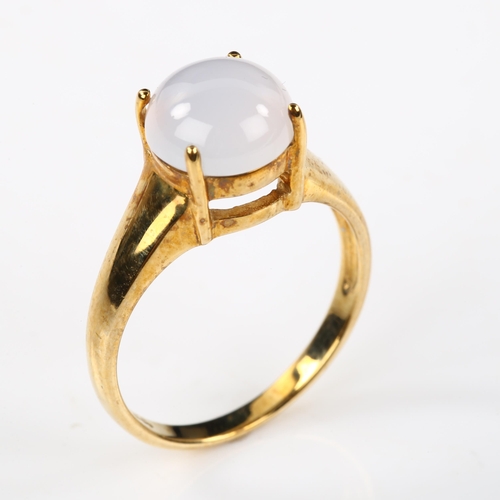 332 - A modern 9ct gold chalcedony dress ring, setting height 9.1mm, size N, 3.4g