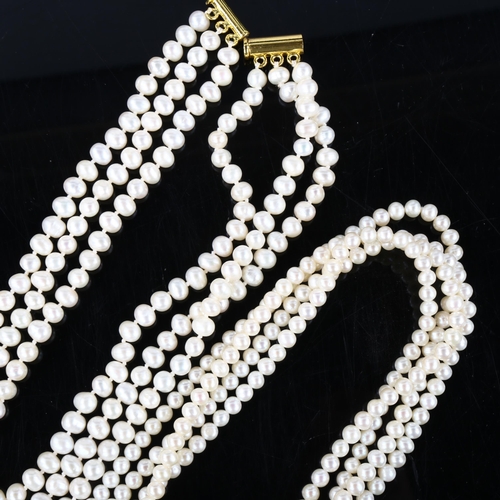 353 - 2 modern cultured pearl necklaces