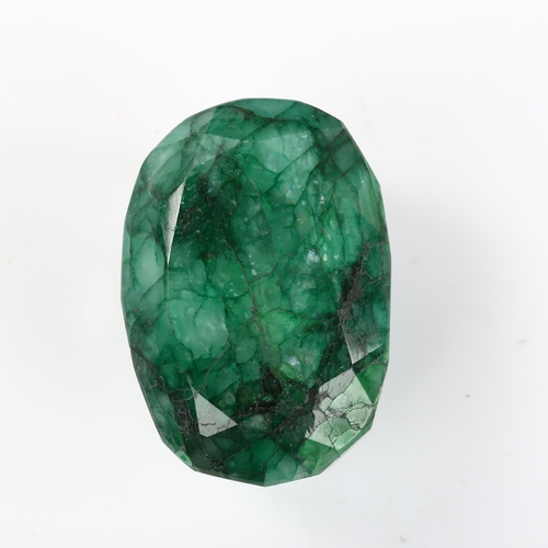 356 - 203.6ct unmounted oval mixed-cut emerald, 40.20mm x 27.65mm x 23.00mm, with GLI report card