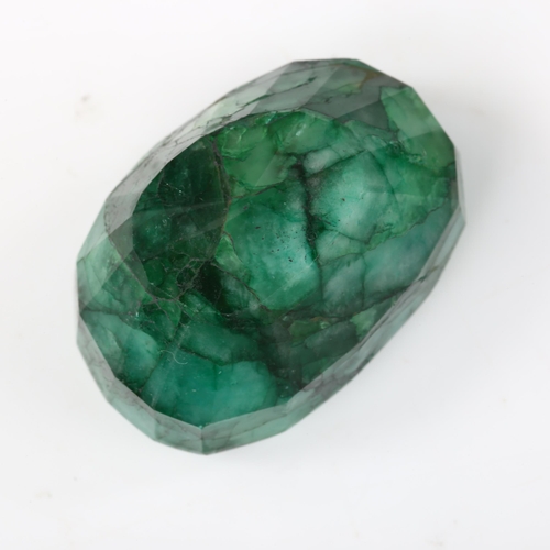 356 - 203.6ct unmounted oval mixed-cut emerald, 40.20mm x 27.65mm x 23.00mm, with GLI report card