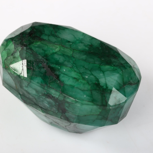 356 - 203.6ct unmounted oval mixed-cut emerald, 40.20mm x 27.65mm x 23.00mm, with GLI report card