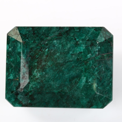 358 - 819.72ct unmounted emerald-cut emerald, 58.34mm x 44.29mm x 33.61mm, with IGL & I gemstone report