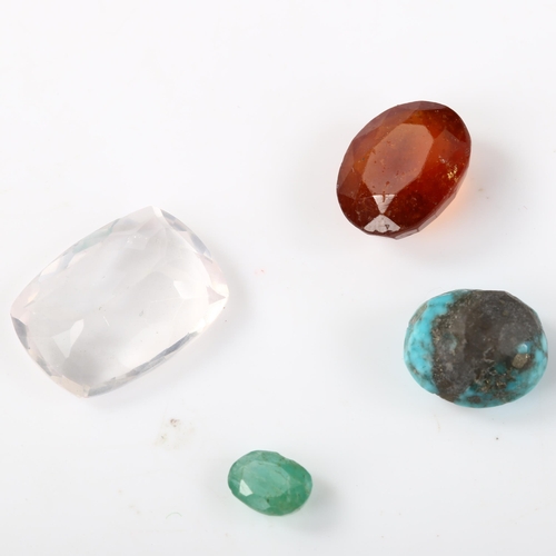 361 - Various unmounted gemstones, including 10ct rose quartz, 0.6ct Zambian emerald etc