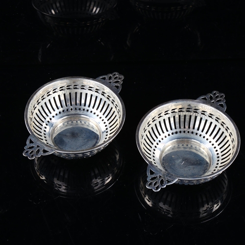 407 - A pair of George V silver 2-handled bon bon dishes, by Barker Brothers Silver Ltd, Jubilee hallmarks... 