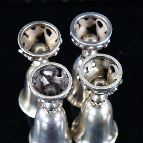 427 - GEORG JENSEN - a set of 6 American sterling silver drinking tots, model no. 13925, height 7.5cm, 9.3... 