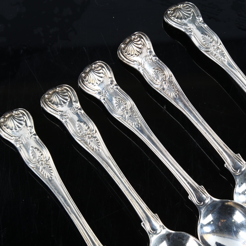 431 - A set of 5 William IV silver King's pattern teaspoons, by Mary Chawner, hallmarks London 1834, lengt... 