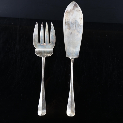 446 - An Art Deco silver Old English pattern fish serving set, by Goldsmiths & Silversmiths Co Ltd, hallma... 