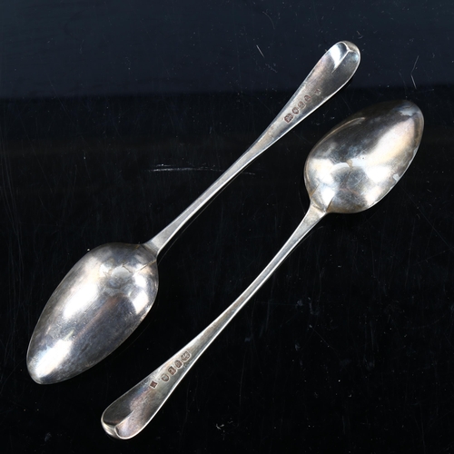 473 - A pair of George III silver Old English pattern tablespoons, by Peter and Ann Bateman, hallmarks Lon... 