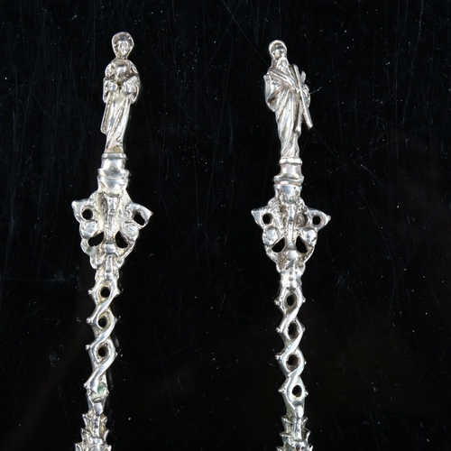 494 - A pair of Dutch silver Apostle spoons, length 18cm, 3.6oz