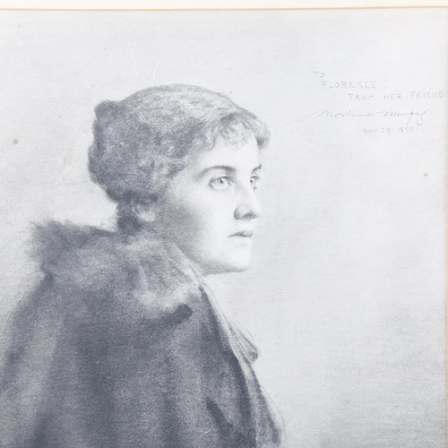 1545 - Mortimer Menpes (1860 - 1938), pencil/black chalk on paper, portrait of a lady, signed and dated 189... 