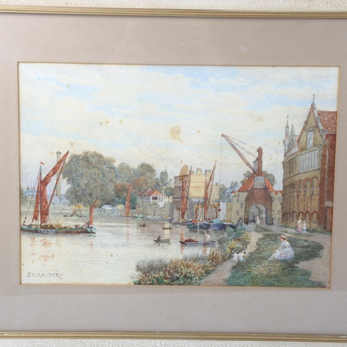 1567 - S H Baldrey, pair of watercolours, river scenes, signed, 24cm x 34cm, framed