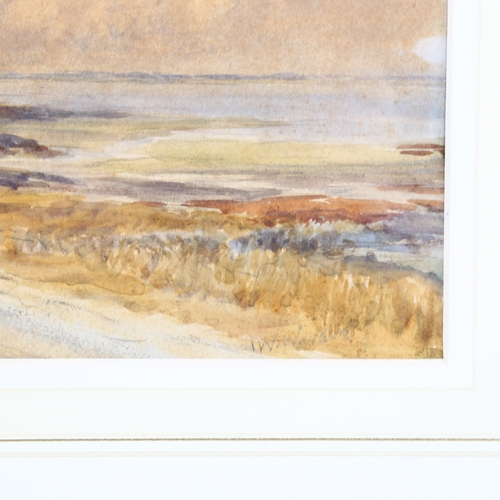 1576 - Augustus Weedon, watercolour, Welsh estuary scene, 25cm x 35cm, framed