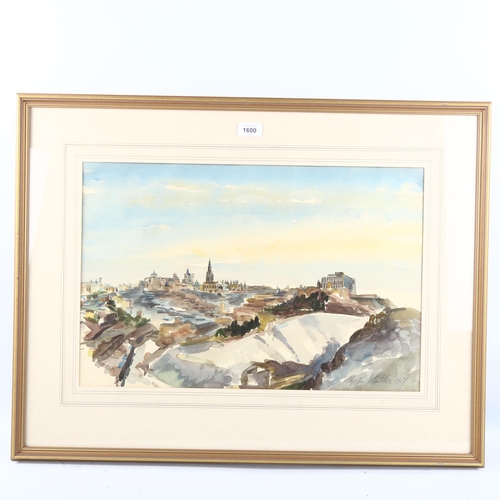 1600 - Hector Whistler, watercolour, Toledo 1957, signed, 35cm x 55cm, framed, provenance: Abbott & Holder ... 