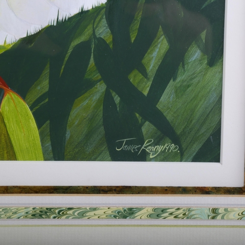 1606 - James Renny (born 1946), gouache, sulphur crested cockatoo, signed and date 1990, 58cm x 48cm, frame... 