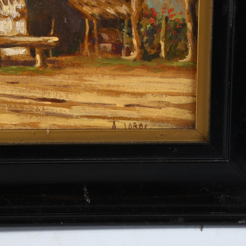 1626 - A Lordi, oil on board, Continental mountain farm, signed, 30cm x 36cm, framed