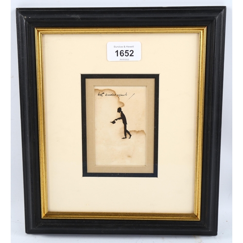 1652 - Arthur Rackham (1867 - 1939), pen and ink silhouette signature from correspondence to a friend, deta... 