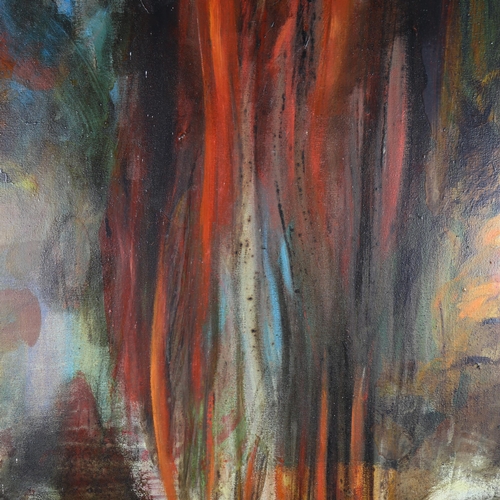 1688 - Terry Shave, oil on canvas, fire ring, 1989, signed, 102cm x 76cm, framed