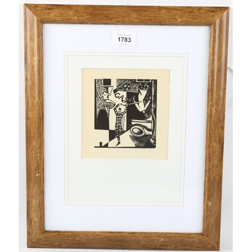 1783 - Paul Nash, wood engraving, Gaga, 1923, from an edition of 1,000 copies, image 12cm x 10cm, framed