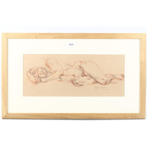 1815 - Fyffe Christie (1918 - 1979), pencil/crayon drawing, nude, signed and dated 1971, 20cm x 48cm, frame... 