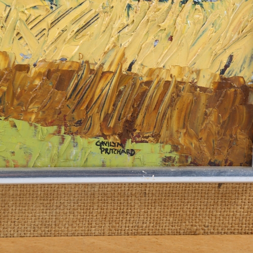 1844 - Gwilym Prichard (1931 - 2015), oil on board, Cornfield I Brittany, signed Gwilym Pritchard, 24cm x 4... 