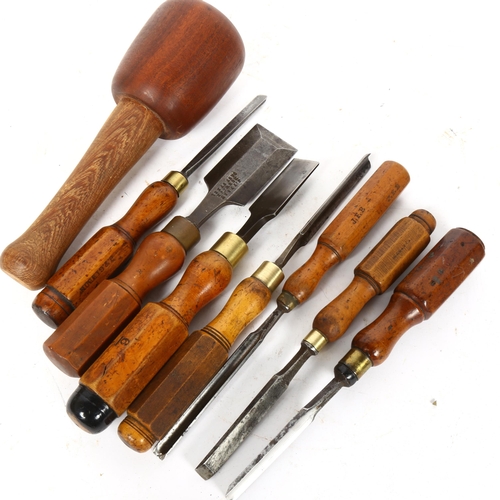 106 - A group of Antique woodworking chisels, including Sorby