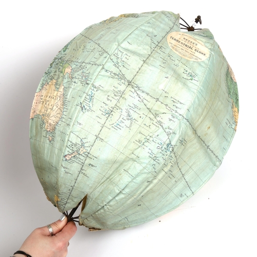 112 - A 19th century Betts's portable 'umbrella' terrestrial globe, by George Philip & Son Ltd, expanded d... 