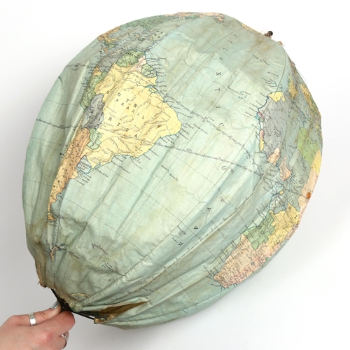 112 - A 19th century Betts's portable 'umbrella' terrestrial globe, by George Philip & Son Ltd, expanded d... 