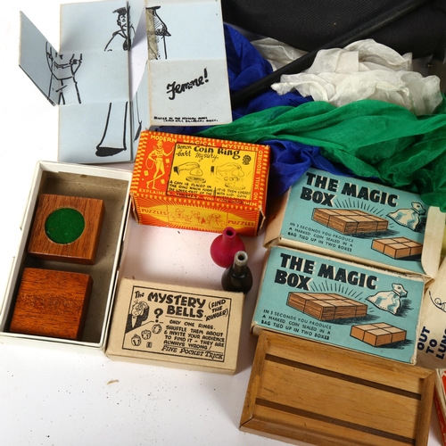 127 - A group of Vintage magic tricks, cards, wand etc