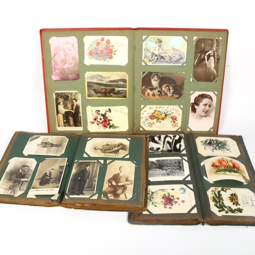 128 - 3 albums of Vintage postcards