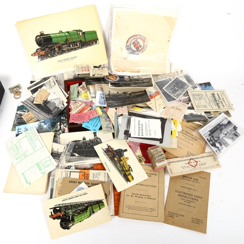 133 - Various railway ephemera, including British Railways Brighton ticket etc