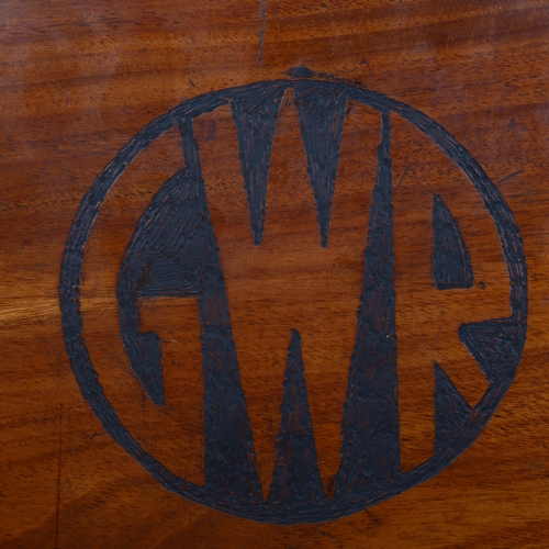 148 - A Vintage mahogany GWR Office sign, 45cm x 28cm