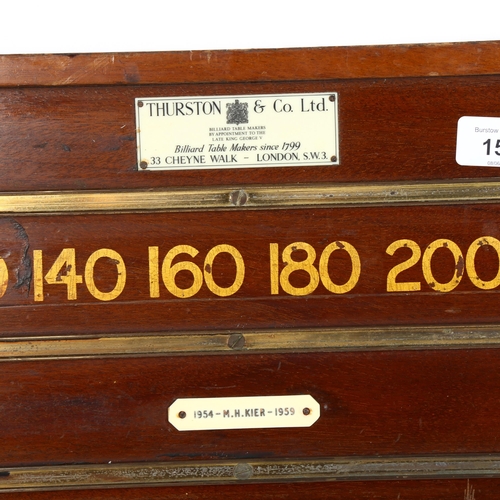 150 - A mid-century Thurston & Co billiard scoreboard, 46cm x 100cm