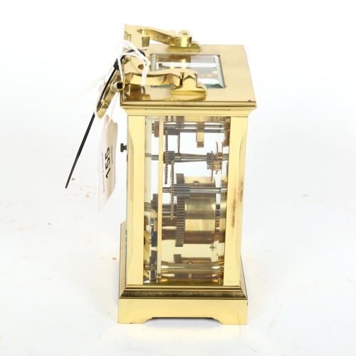 155 - GARRARD - a brass-cased carriage clock, case height 11.5cm, not currently working