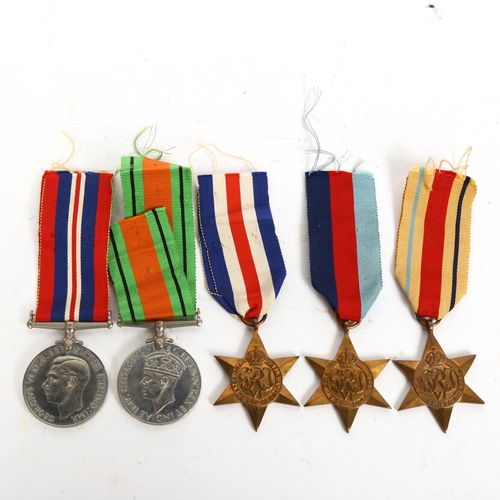 161 - A group of 5 Second World War medals, comprising General Service, Defence medal, France and Germany ... 