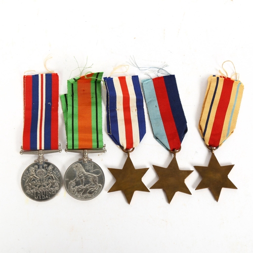 161 - A group of 5 Second World War medals, comprising General Service, Defence medal, France and Germany ... 