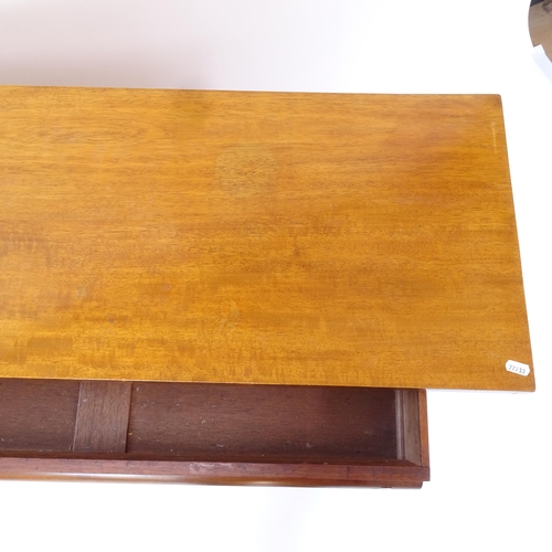 2002 - A Victorian mahogany sideboard, with single frieze drawer and cupboards under, W106cm, H84cm, D39cm